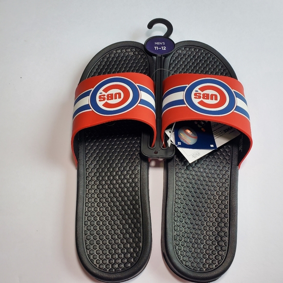 FOCO Chicago Cubs Stripe Raised Slide Sandals Men size 11-12 - Picture 6 of 9